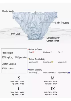 Agnes Orinda Women's Frill Trim Underwear Briefs Hipster Panty Satin Panties 3 Pack -Agnes Orinda Store Belk 1667