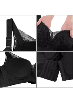 Agnes Orinda Women's Push Up Bras for Full Coverage Comfort Wirefree Lift Lace Non Padded Bra -Agnes Orinda Store Belk 1680