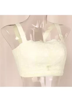 Agnes Orinda Bandeau Bra, Women's Detachable Straps Back Buckle Lift Insert Lace Bralette -Agnes Orinda Store Belk 1697