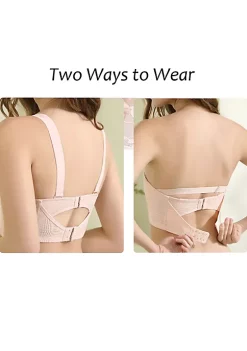 Agnes Orinda Bandeau Bra, Women's Detachable Straps Back Buckle Lift Insert Lace Bralette -Agnes Orinda Store Belk 1698