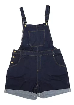 Agnes Orinda Plus Size Overall Shorts for Women Jumpsuit Roll Hem Pocket Jean Denim Overalls -Agnes Orinda Store Belk 1713