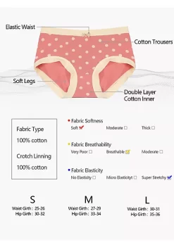 Agnes Orinda Women's 4-Packs Briefs Polka Dots Soft Seamless Stretch Mid-Rise Underwears -Agnes Orinda Store Belk 1761