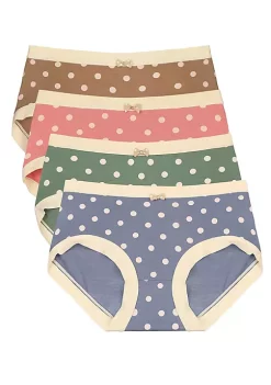 Agnes Orinda Women's 4-Packs Briefs Polka Dots Soft Seamless Stretch Mid-Rise Underwears -Agnes Orinda Store Belk 1762