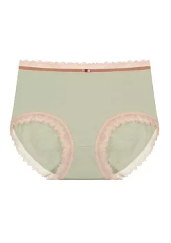 Agnes Orinda Women's High Waist Lace Trim Plus Size Nylon Brief Underwear Panty Panties -Agnes Orinda Store Belk 1790