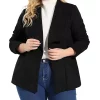 Agnes Orinda Faux Suede Blazer for Women Plus Size Long Sleeve Drape Open Front Winter Jacket -Agnes Orinda Store Belk 1791