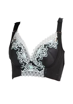 Agnes Orinda Women's Full Coverage Wirefree 6-Hook Lace Trim Adjustable Straps Comfort Bra -Agnes Orinda Store Belk 1801