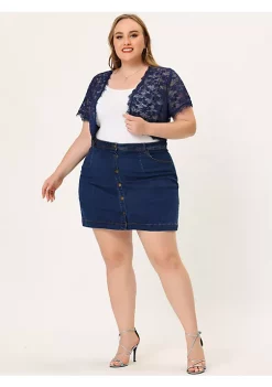 Agnes Orinda Plus Size Sheer Shrug for Women, Open Front Cardigan Lightweight Floral Lace Shrugs -Agnes Orinda Store Belk 1824