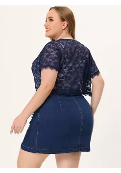 Agnes Orinda Plus Size Sheer Shrug for Women, Open Front Cardigan Lightweight Floral Lace Shrugs -Agnes Orinda Store Belk 1825