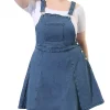 Agnes Orinda Women's Plus Size Suspender Jeans Adjustable Strap A-Line Denim Overall Dress -Agnes Orinda Store Belk 183
