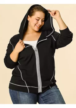 Agnes Orinda Women's Plus Size Hoodie Zip Front Long Sleeve with Pockets Casual Hoodies Jackets -Agnes Orinda Store Belk 1856