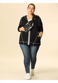 Agnes Orinda Women's Plus Size Hoodie Zip Front Long Sleeve with Pockets Casual Hoodies Jackets -Agnes Orinda Store Belk 1857