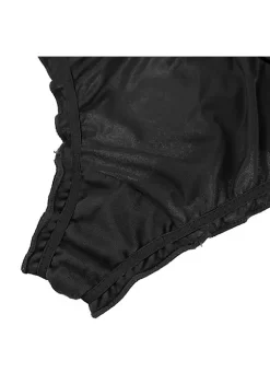 Agnes Orinda Women's Satin Soft Mid-Rise Ruffle Hipster Thong Underwear -Agnes Orinda Store Belk 1873