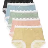 Agnes Orinda Women's 5-Packs Cute Lace Trim Mid-Rise Brief Stretchy Cheeky Underwear
