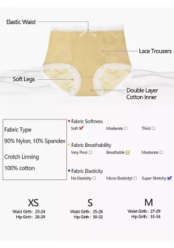 Agnes Orinda Women's 5-Packs Cute Lace Trim Mid-Rise Brief Stretchy Cheeky Underwear -Agnes Orinda Store Belk 1883