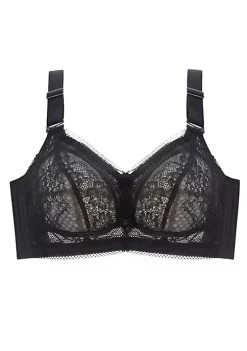 Agnes Orinda Women's Push-Up Wirefree 4-Hook Lace Trim Adjustable Straps Comfort Bra -Agnes Orinda Store Belk 1895