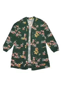 Agnes Orinda Women's Plus Size Long Sleeve Lightweight Knit Floral Cardigan Sweater Outwear -Agnes Orinda Store Belk 1912