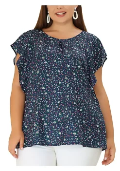 Agnes Orinda Plus Size Top for Women Ruffle Sleeve Polka Dots Floral Chiffon Blouse Work Tops 17 Agnes Orinda Plus Size Top for Women Ruffle Sleeve Polka Dots Floral Chiffon Blouse Work Tops -Agnes Orinda Store Belk 1942