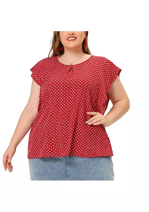 Agnes Orinda Plus Size Top for Women Ruffle Sleeve Polka Dots Floral Chiffon Blouse Work Tops 10 Agnes Orinda Plus Size Top for Women Ruffle Sleeve Polka Dots Floral Chiffon Blouse Work Tops - Image 8