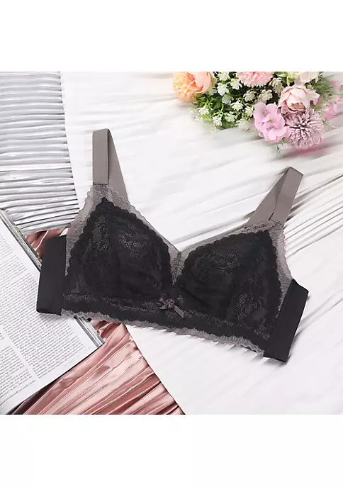 Agnes Orinda Women's Wireless Bra Soft Cup Comfort Unlined Lace Bralette 5 Agnes Orinda Women's Wireless Bra Soft Cup Comfort Unlined Lace Bralette - Image 3