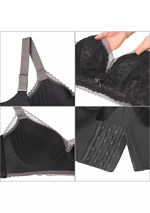 Agnes Orinda Women's Wireless Bra Soft Cup Comfort Unlined Lace Bralette 6 Agnes Orinda Women's Wireless Bra Soft Cup Comfort Unlined Lace Bralette - Image 4