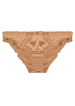Agnes Orinda Women's Frill Trim Satin Underwear Briefs Hipster Panty Panties
