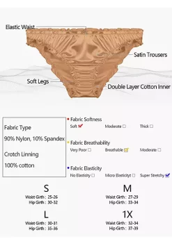 Agnes Orinda Women's Frill Trim Satin Underwear Briefs Hipster Panty Panties -Agnes Orinda Store Belk 1957