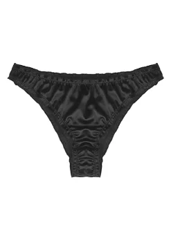 Agnes Orinda Women's Frill Trim Satin Underwear Briefs Hipster Panty Panties -Agnes Orinda Store Belk 1960