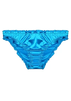 Agnes Orinda Women's Frill Trim Satin Underwear Briefs Hipster Panty Panties -Agnes Orinda Store Belk 1961