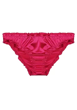 Agnes Orinda Women's Frill Trim Satin Underwear Briefs Hipster Panty Panties -Agnes Orinda Store Belk 1962