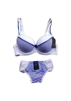 Agnes Orinda Women's Underwire Push-Up Lace Trim Strip Bra and Thong Set -Agnes Orinda Store Belk 1967