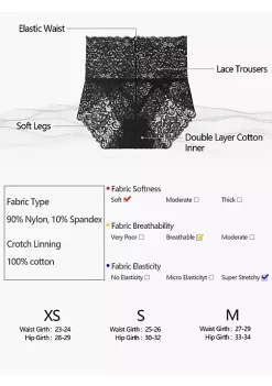 Agnes Orinda Women's High-Rise Brief All-Lace Cotton Lining Cheeky Underwear -Agnes Orinda Store Belk 1974