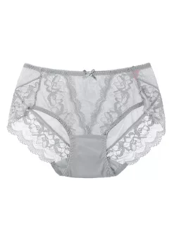 Agnes Orinda Women's Sheer Lace Trim High Rise Solid Brief Stretchy Underwear -Agnes Orinda Store Belk 1998