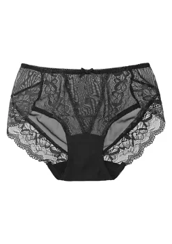 Agnes Orinda Women's Sheer Lace Trim High Rise Solid Brief Stretchy Underwear -Agnes Orinda Store Belk 2000