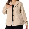 Agnes Orinda Plus Size Jackets for Women Long Sleeves Button Casual Corduroy Jacket -Agnes Orinda Store Belk 2012
