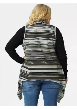 Agnes Orinda Women's Plus Size Cardigan, Casual Striped Pattern Irregular Hem Sleeveless Cardigans 13 Agnes Orinda Women's Plus Size Cardigan, Casual Striped Pattern Irregular Hem Sleeveless Cardigans -Agnes Orinda Store Belk 2047
