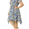 Agnes Orinda Women's Plus Size Spring Floral Chiffon Tie Waist Ruffled Midi Dress -Agnes Orinda Store Belk 2070