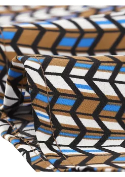 Agnes Orinda Women's Plus Size Spring Geometric Print Layered Ruffle Hem Short Sleeve Top -Agnes Orinda Store Belk 2101