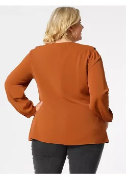 Agnes Orinda Women's Plus Size Tops, V-Neck Boho Chiffon Ruffle Blouses -Agnes Orinda Store Belk 213