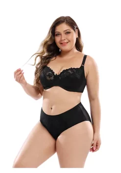 Agnes Orinda Women's Plus Size Underwire Lace Push-Up Adjustable Straps Bra and Panty Set -Agnes Orinda Store Belk 2139