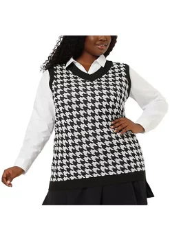 Agnes Orinda Plus Size Sweater Vest for Women V Neck Sleeveless Knit Pullover Sweater Vests -Agnes Orinda Store Belk 2190