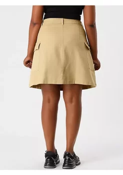 Agnes Orinda Women's Plus Size Jean Spring A Line Zipper Front Mini Skirt -Agnes Orinda Store Belk 2205