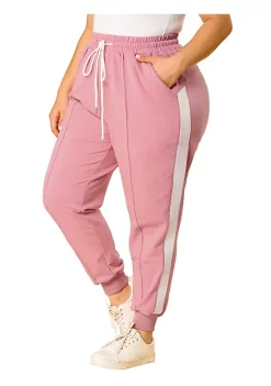 Agnes Orinda Women's Plus Size Sweatpants Elastic Contrast Color Lounge Jogger Pants Valentines -Agnes Orinda Store Belk 2243