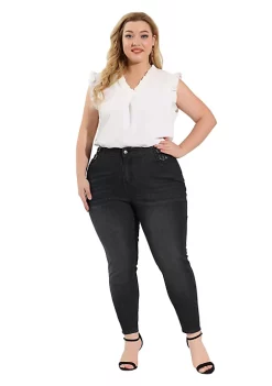 Agnes Orinda Plus Size Denim Jeans for Women High Waist Skinny Stretch Jean -Agnes Orinda Store Belk 2247