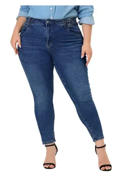 Agnes Orinda Plus Size Denim Jeans for Women High Waist Skinny Stretch Jean -Agnes Orinda Store Belk 2249