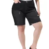 Agnes Orinda Women's Plus Size Denim Shorts Mid Rise Ripped Frayed Bermuda Jean Shorts 2 Agnes Orinda Women's Plus Size Denim Shorts Mid Rise Ripped Frayed Bermuda Jean Shorts -Agnes Orinda Store Belk 2265