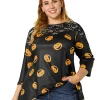 Agnes Orinda Women's Plus Size Blouses, Printed Lace Panel Asymmetric Hem Tops -Agnes Orinda Store Belk 2274