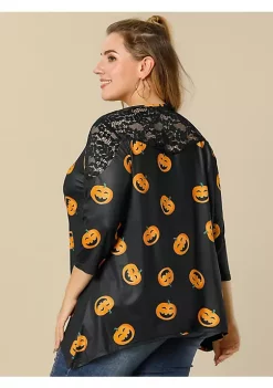 Agnes Orinda Women's Plus Size Blouses, Printed Lace Panel Asymmetric Hem Tops 12 Agnes Orinda Women's Plus Size Blouses, Printed Lace Panel Asymmetric Hem Tops -Agnes Orinda Store Belk 2278