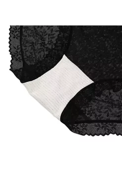 Agnes Orinda Women's Lace Trim High Rise Solid Brief Stretchy Rib Underwear -Agnes Orinda Store Belk 2290