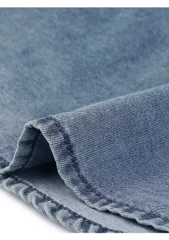 Agnes Orinda Plus Size Denim Shirt for Women Jean Denim Chest Pocket Short Sleeve Button Down Top -Agnes Orinda Store Belk 2306
