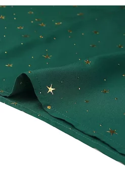 Agnes Orinda Plus Size Blouse for Women Work Office Pleated Mock Neck Star Print Puff Sleeve Tops Xmas -Agnes Orinda Store Belk 2312